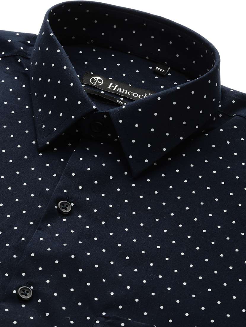 men polka doted collared long sleeve shirt - 22039042 -  Standard Image - 4