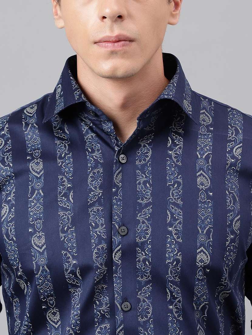 men printed collared long sleeve shirt - 22039048 -  Standard Image - 4