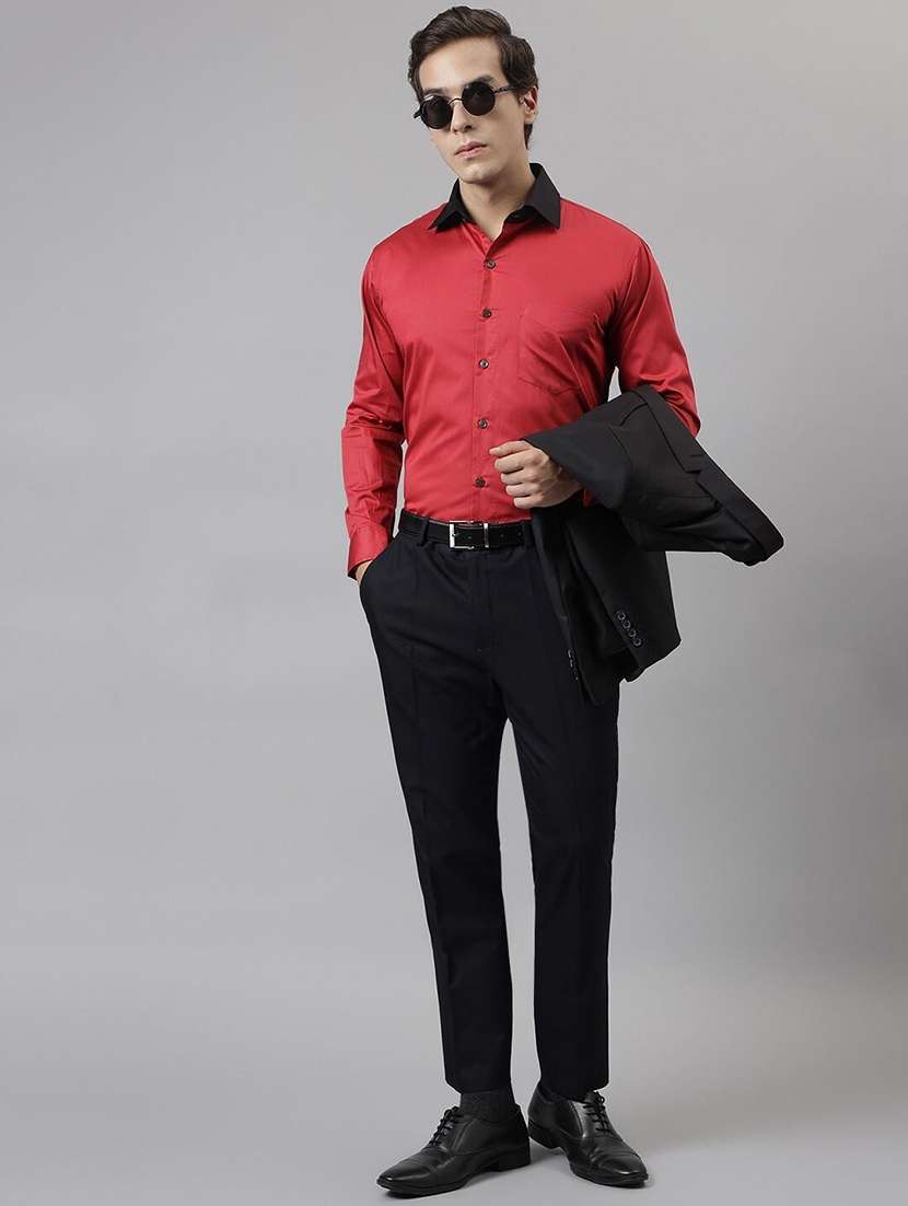 men solid collared long sleeve shirt - 22039056 - Standard Image - 4