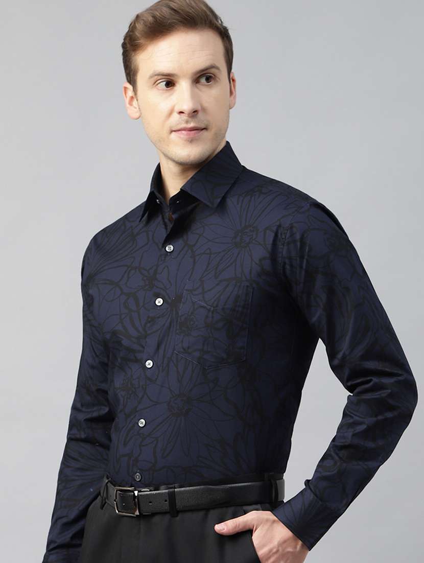 men printed collared long sleeve shirt - 22039064 -  Standard Image - 1