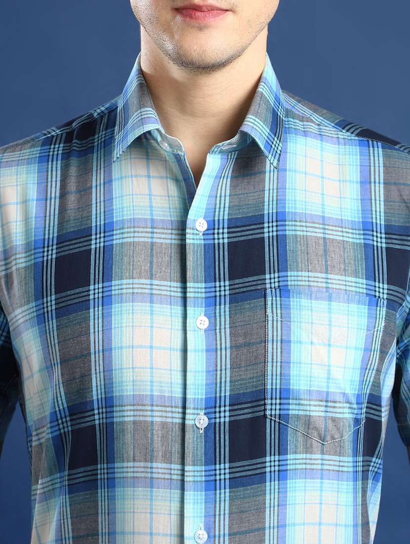 men checkered collared short sleeve shirt - 22039065 -  Standard Image - 4