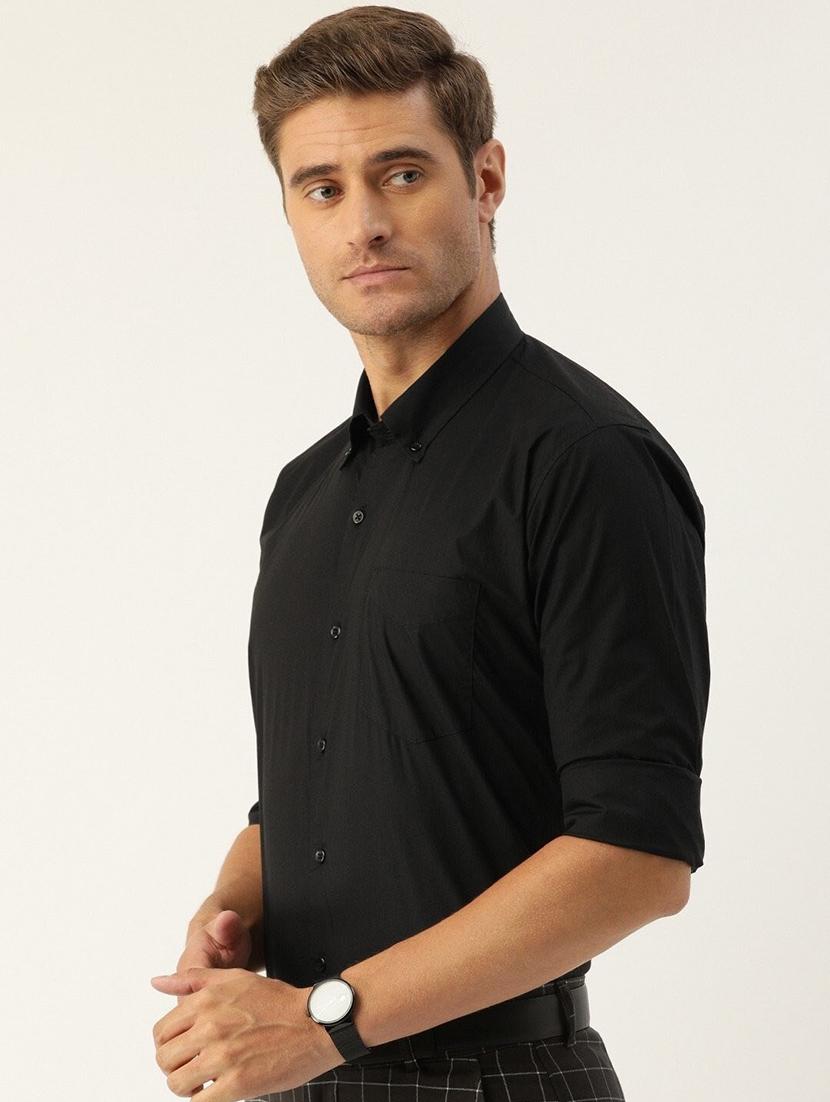 men solid collared long sleeve shirt - 22039067 -  Standard Image - 1