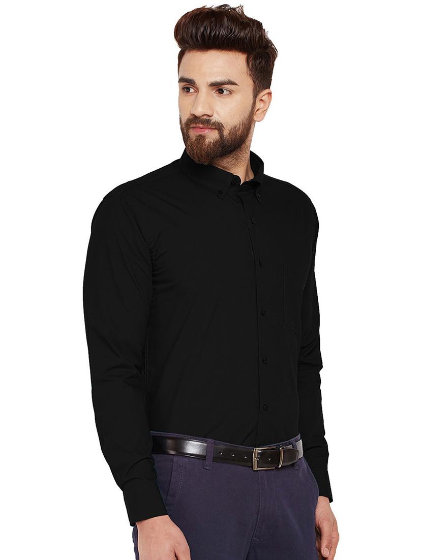 men solid collared long sleeve shirt - 22039071 -  Standard Image - 1