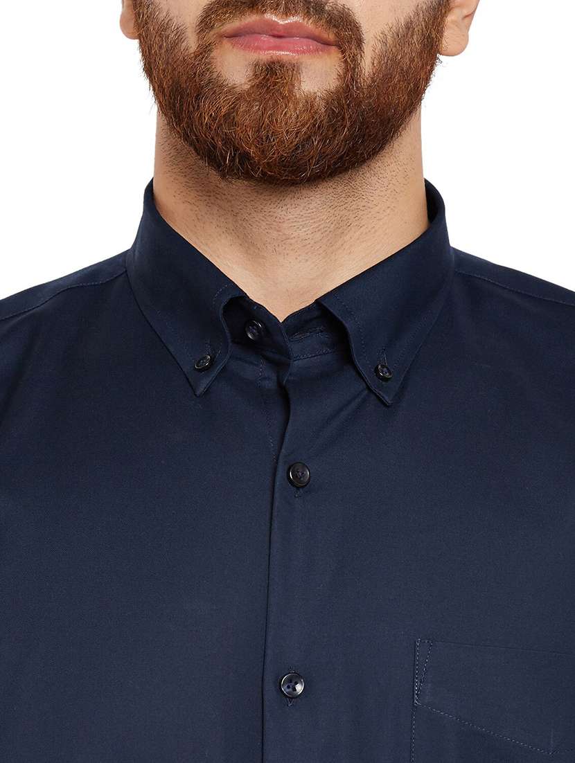 men solid collared long sleeve shirt - 22039074 - Standard Image - 4