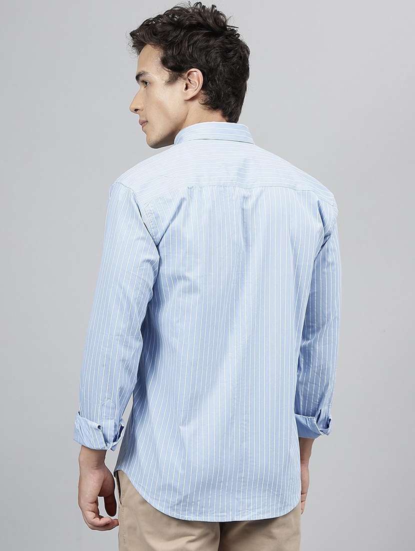 men striped collared long sleeve regular fit shirt - 22039077 -  Standard Image - 4