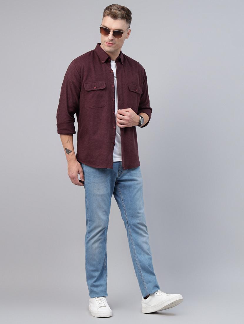 men solid collared long sleeve regular fit shirt - 22039084 - Standard Image - 4