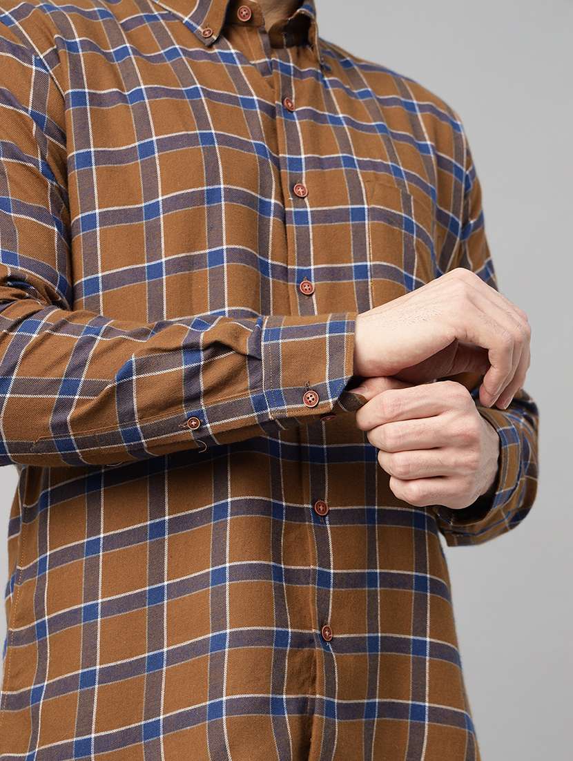 men checkered long sleeve slim fit casual shirt - 22039086 -  Standard Image - 4