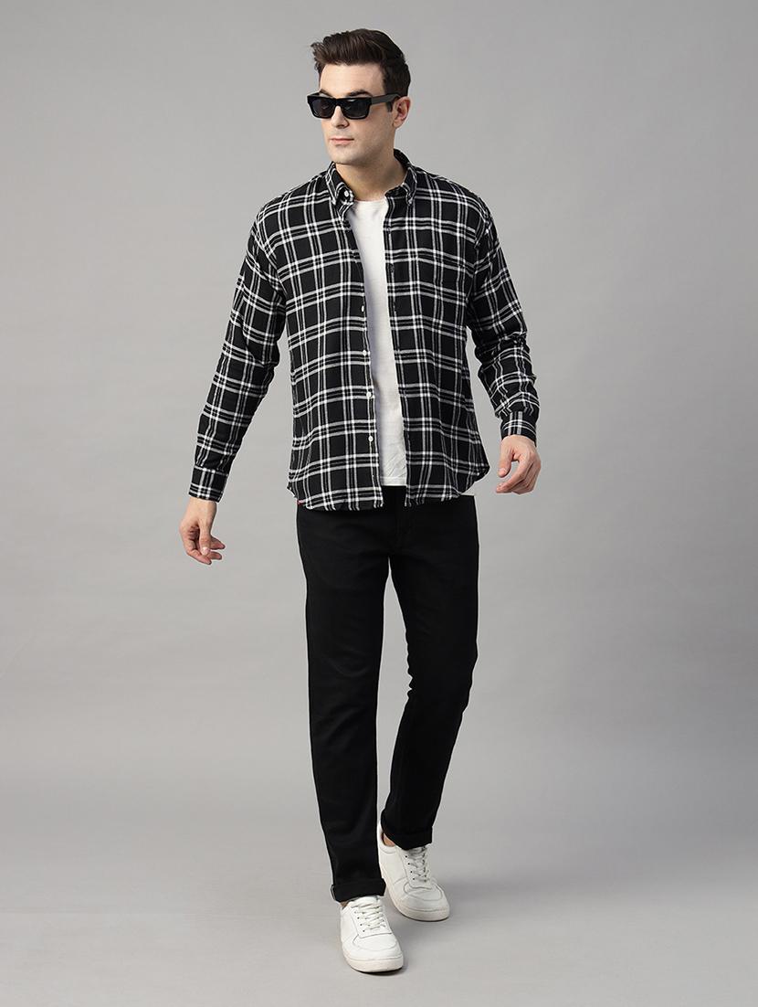 men checkered long sleeve slim fit casual shirt - 22039087 - Standard Image - 4