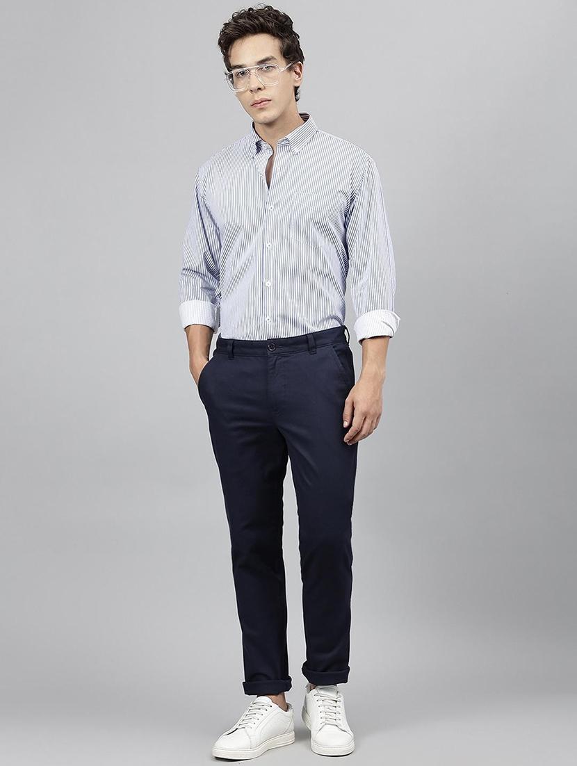 men striped collared long sleeve regular fit shirt - 22039091 - Standard Image - 4