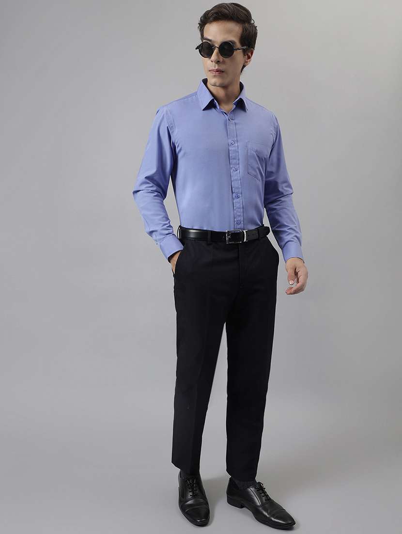 men solid collared long sleeve shirt - 22039099 -  Standard Image - 4
