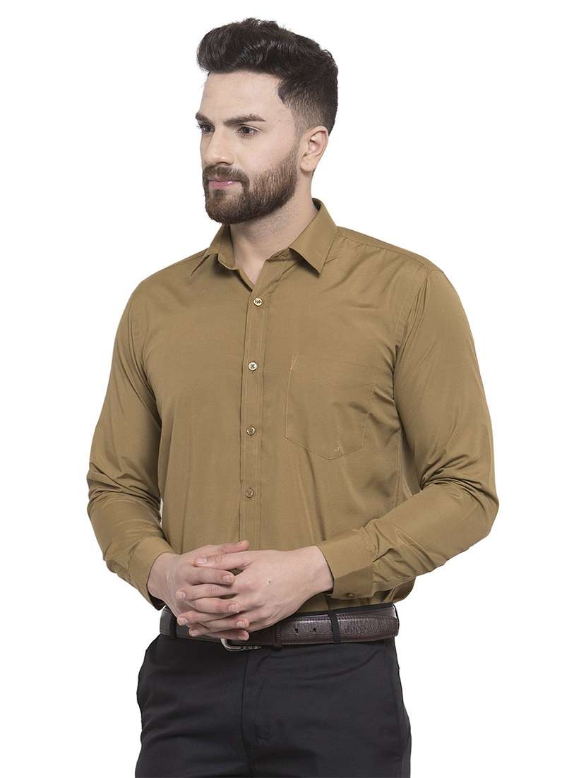 men solid collared long sleeve shirt - 22039102 -  Standard Image - 1