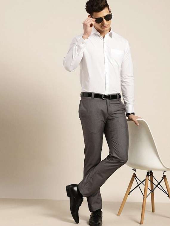 men solid collared long sleeve regular fit shirt - 22039113 - Standard Image - 4