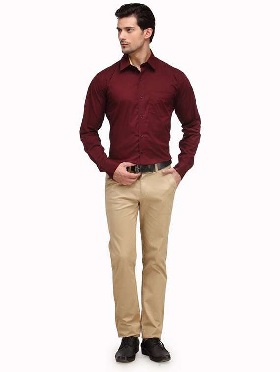 men solid collared long sleeve regular fit shirt - 22039114 -  Standard Image - 4