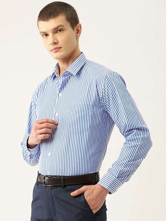 men striped long sleeve regular fit t-shirt - 22039125 -  Standard Image - 1