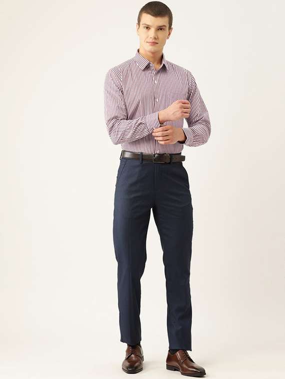 men striped collared long sleeve shirt - 22039126 -  Standard Image - 4