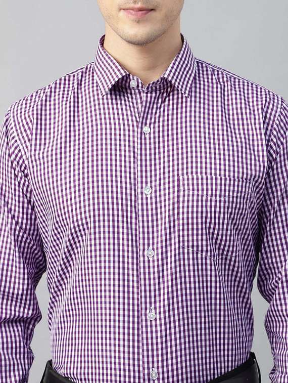 men checkered collared long sleeve shirt - 22039135 -  Standard Image - 4