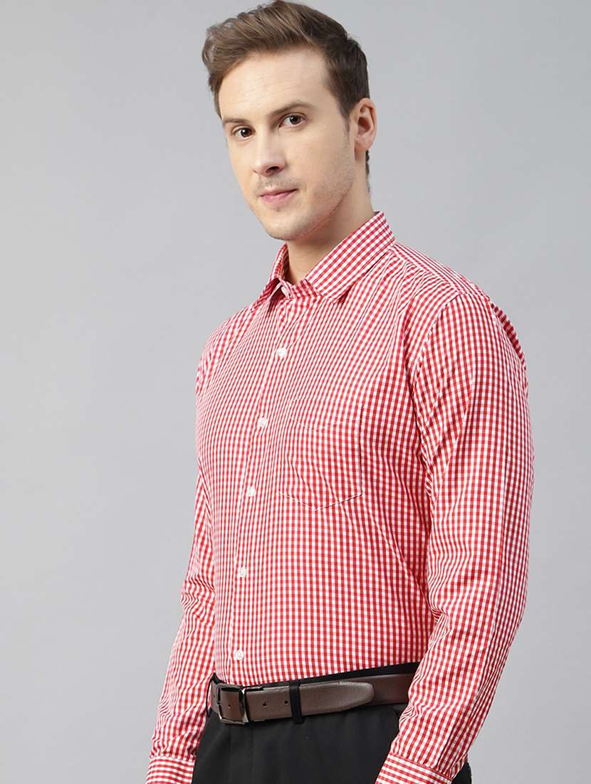 men checkered collared long sleeve shirt - 22039136 -  Standard Image - 1