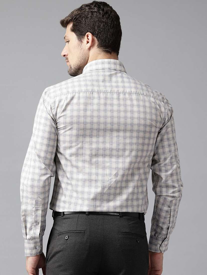 men checkered collared long sleeve shirt - 22039145 -  Standard Image - 1
