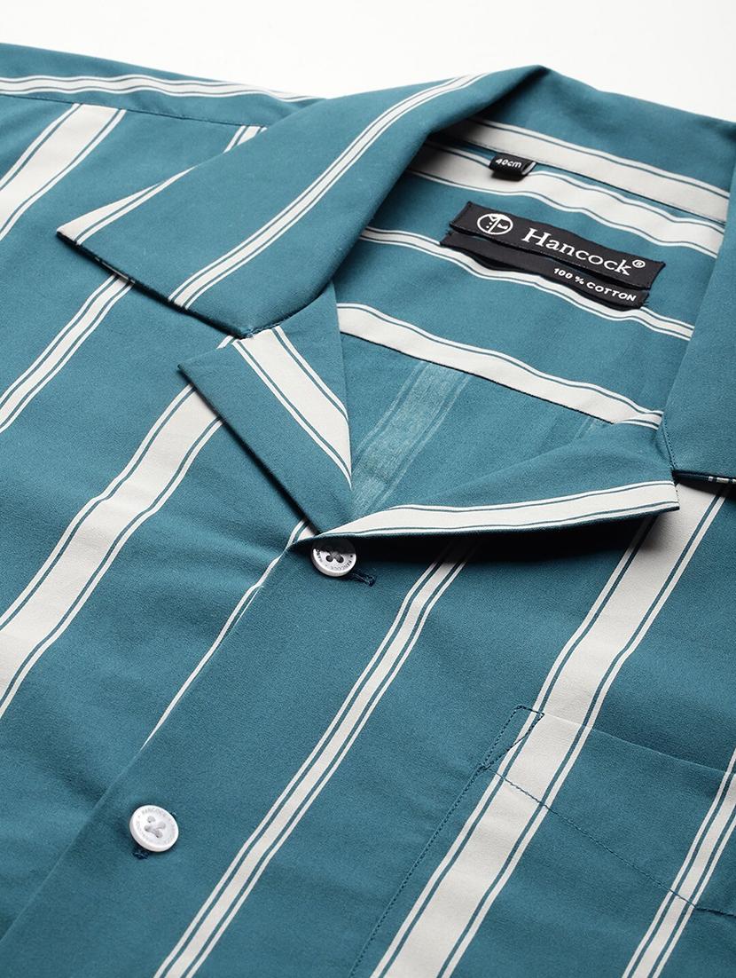 men striped collared long sleeve regular fit shirt - 22039159 - Standard Image - 4