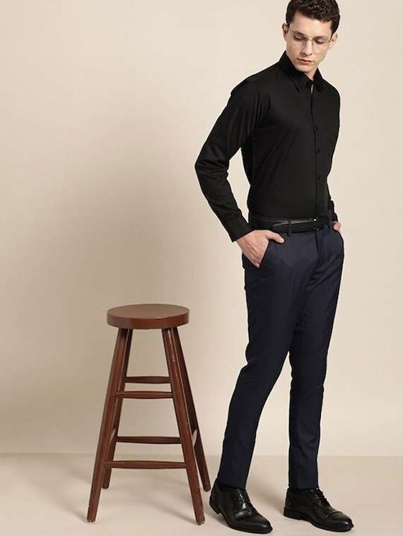 men solid collared long sleeve regular fit shirt - 22039169 -  Standard Image - 4