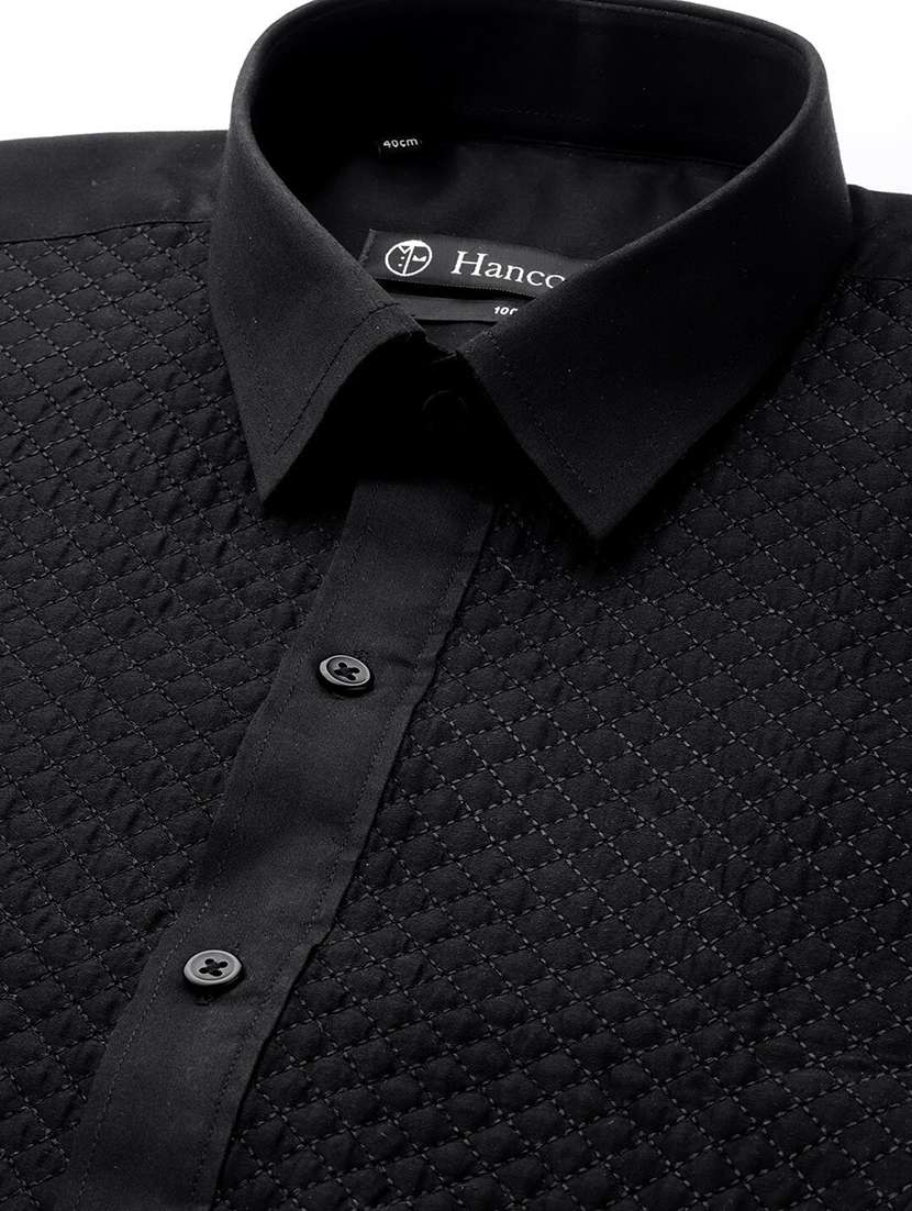 men solid collared long sleeve regular fit shirt - 22039177 - Standard Image - 4