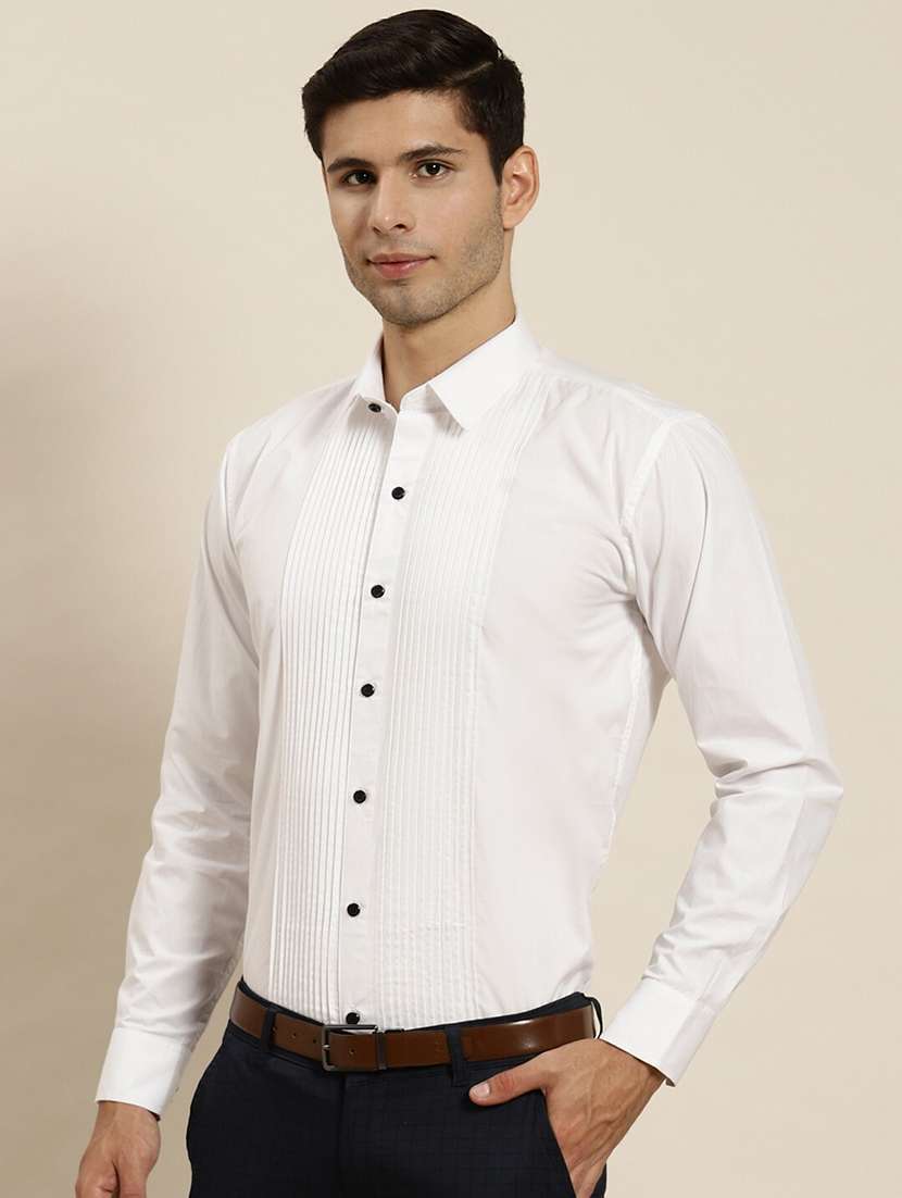 men solid collared long sleeve regular fit shirt - 22039181 -  Standard Image - 1