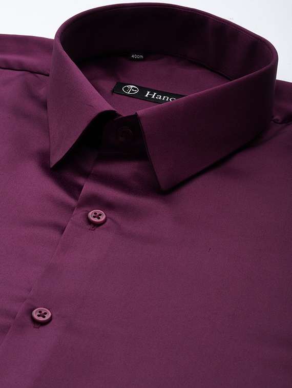 men solid collared long sleeve regular fit shirt - 22039183 -  Standard Image - 4