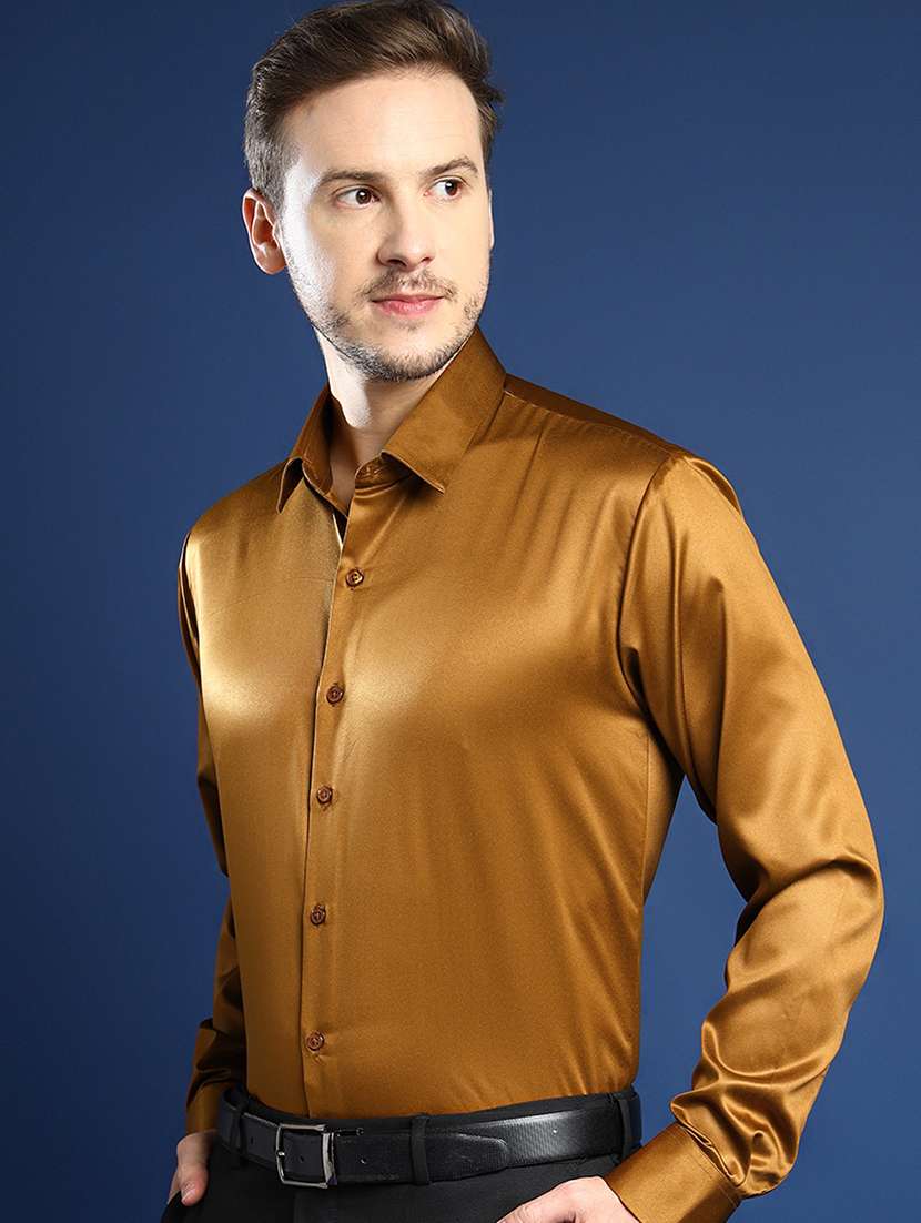 men solid collared long sleeve regular fit shirt - 22039184 -  Standard Image - 1