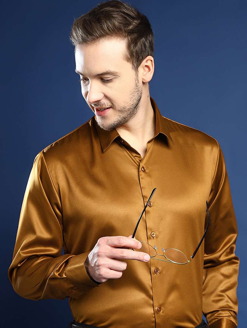 men solid collared long sleeve regular fit shirt - 22039184 -  Standard Image - 4
