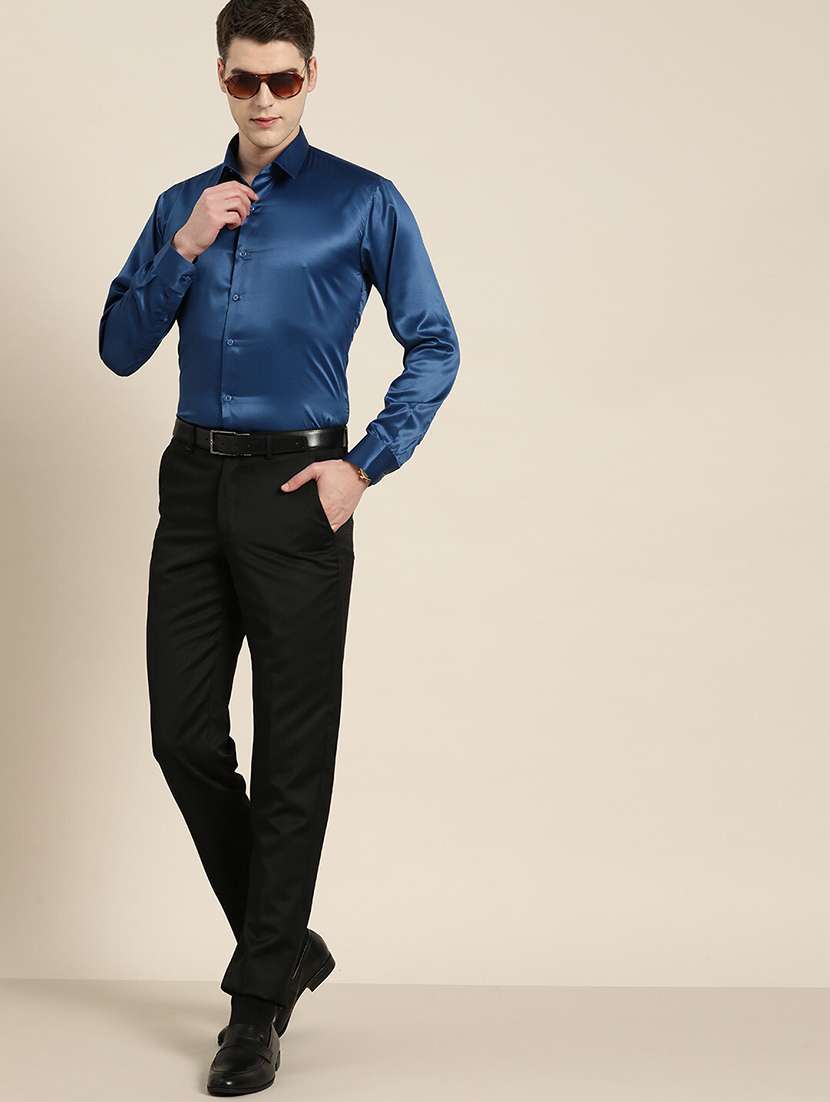 men solid collared long sleeve regular fit shirt - 22039185 -  Standard Image - 4