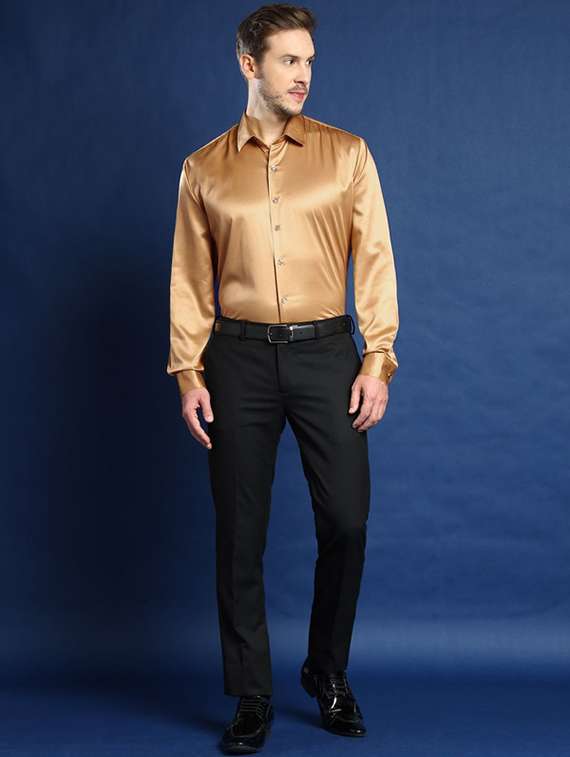 men solid collared long sleeve regular fit shirt - 22039186 -  Standard Image - 4