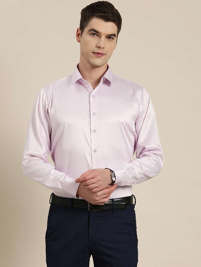 men solid collared long sleeve regular fit shirt - 22039187 -  Standard Image - 1