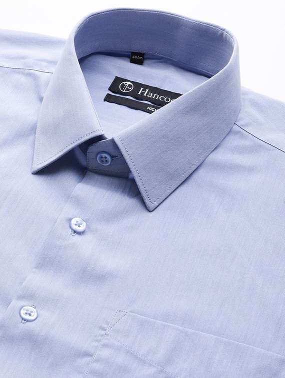 men solid collared long sleeve regular fit shirt - 22039196 -  Standard Image - 4