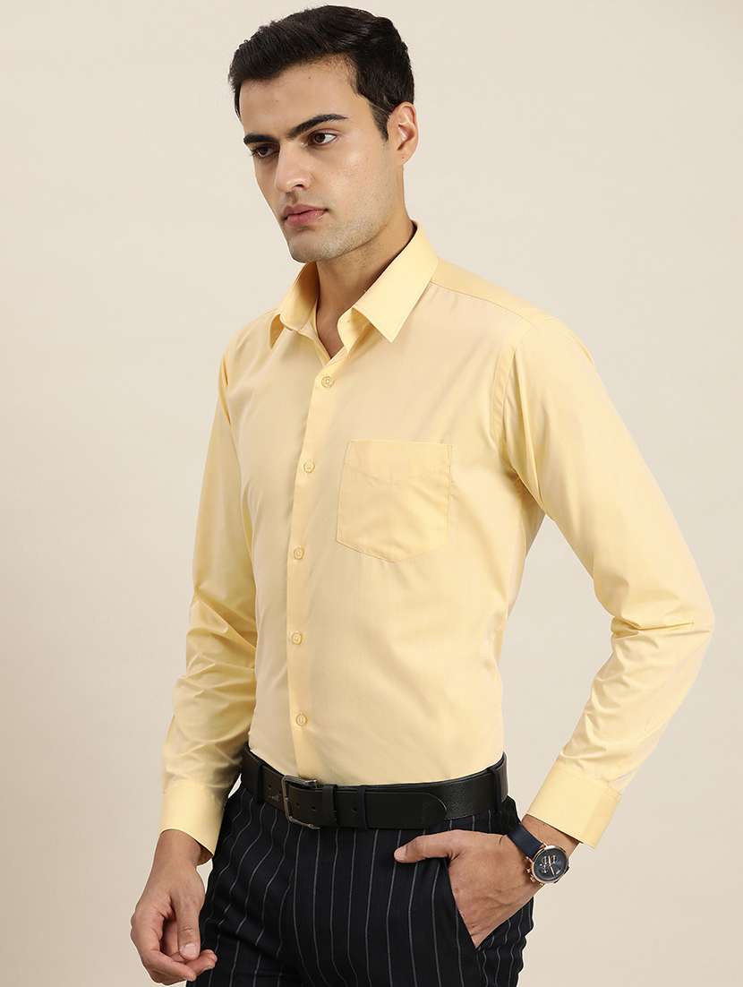 men solid collared long sleeve regular fit shirt - 22039200 -  Standard Image - 1
