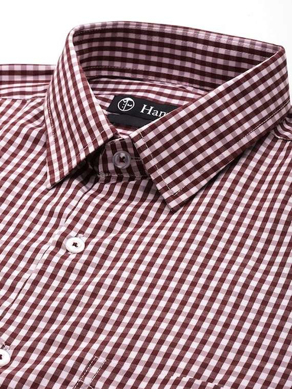 men checkered collared shorts sleeve regular fit shirt - 22039202 -  Standard Image - 4