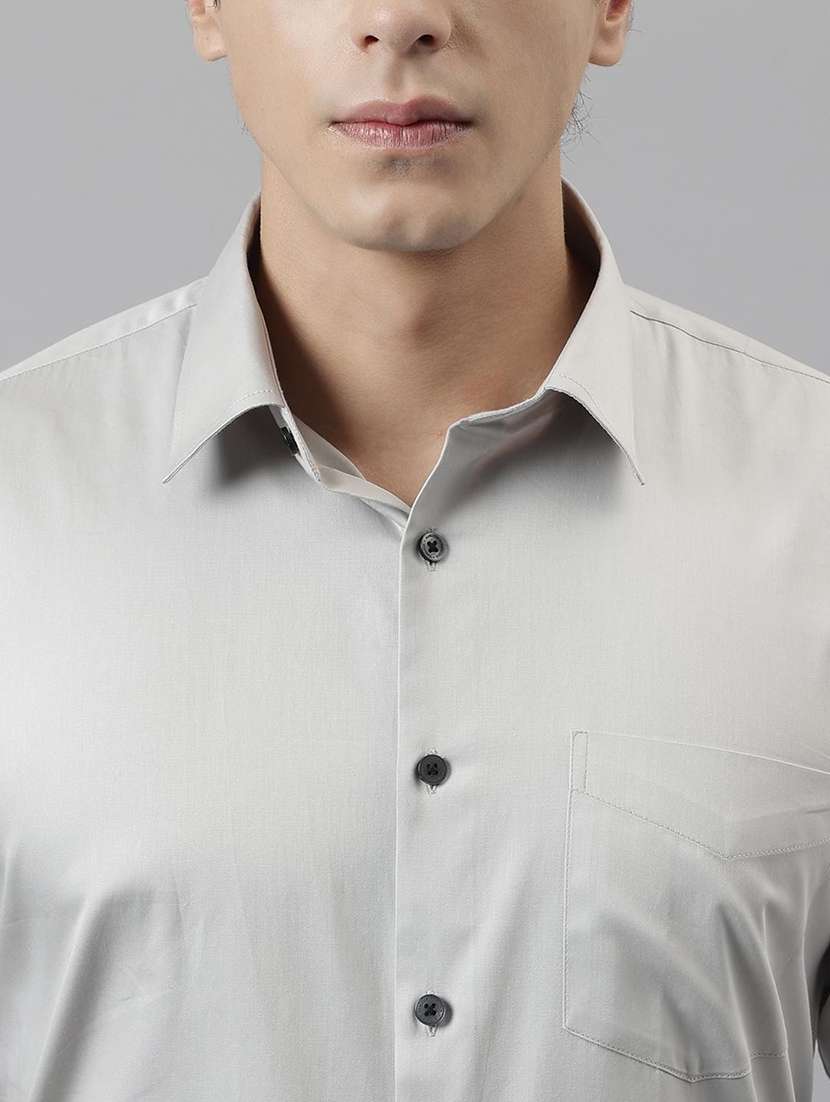 men solid collared long sleeve regular fit shirt - 22039205 -  Standard Image - 4