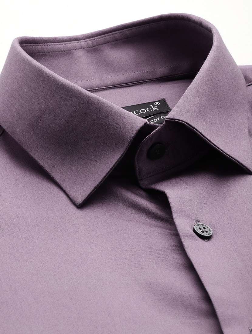 men solid collared long sleeve regular fit shirt - 22039233 -  Standard Image - 4