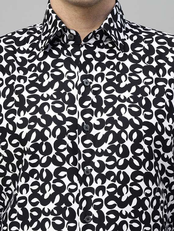 men printed collared long sleeve regular fit shirt - 22039239 -  Standard Image - 4