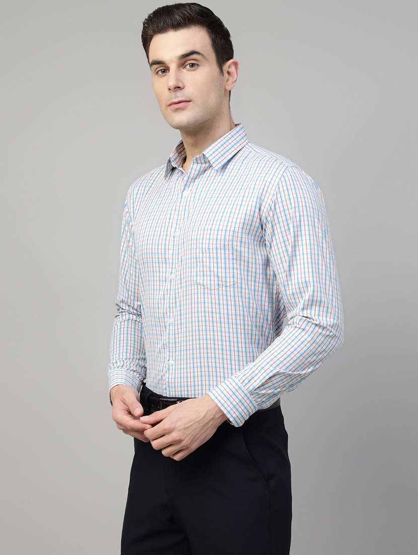 men checkered collared long sleeve regular fit shirt - 22039246 -  Standard Image - 1
