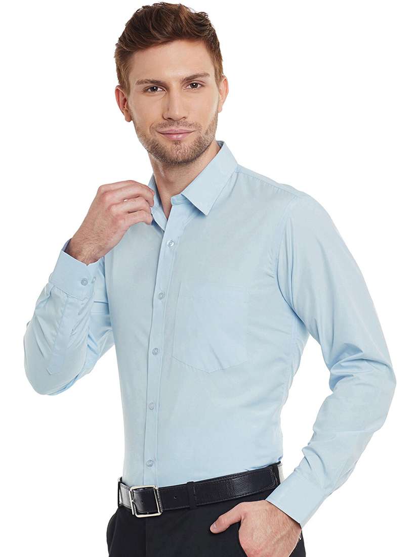men solid collared long sleeve shirt - 22039252 -  Standard Image - 1