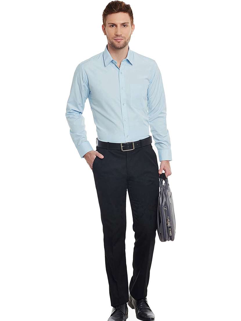 men solid collared long sleeve shirt - 22039252 -  Standard Image - 4