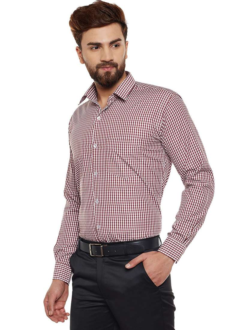 men checkered collared long sleeve shirt - 22039254 -  Standard Image - 1