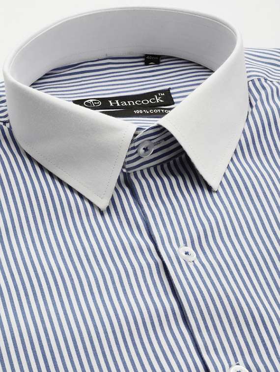 men striped collared long sleeve shirt - 22039258 -  Standard Image - 4