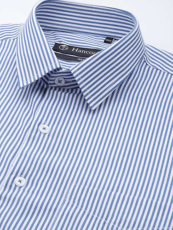 men striped collared short sleeve regular fit shirt - 22039263 -  Standard Image - 4