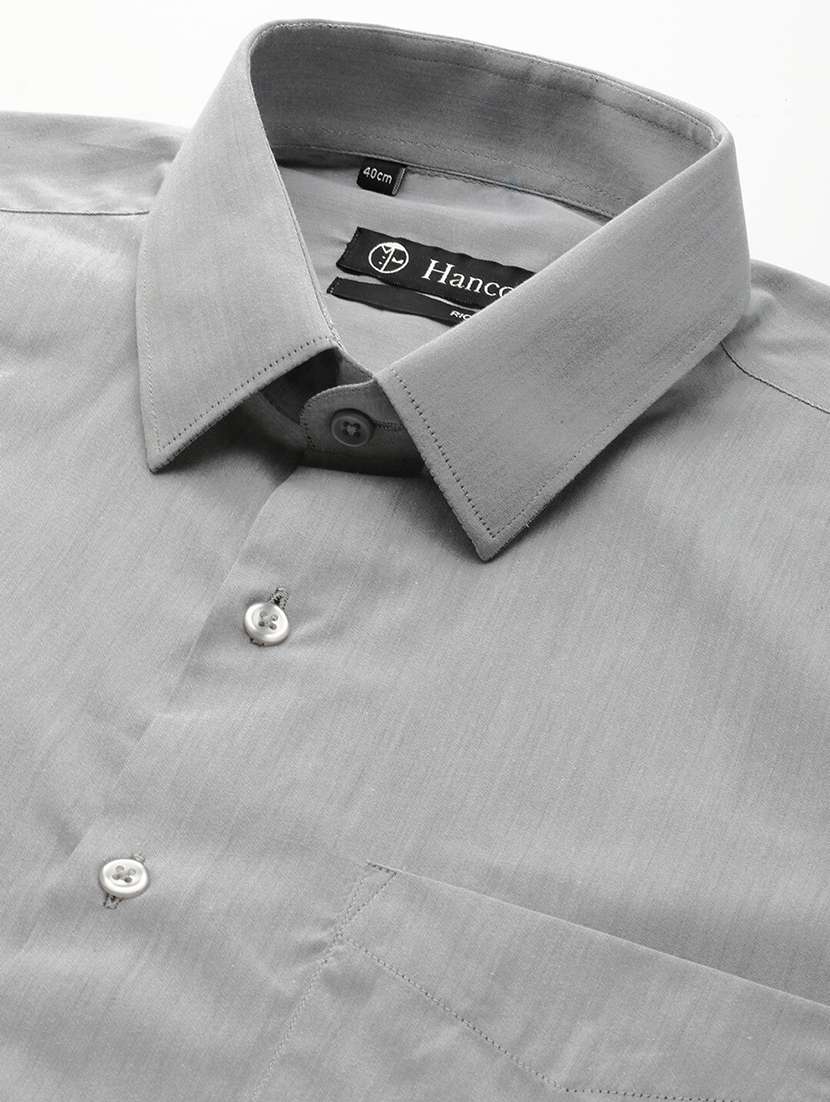 men solid collared short sleeve regular fit shirt - 22039270 -  Standard Image - 4