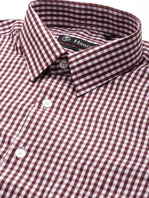 men checkered collared long sleeve regular fit shirt - 22039274 -  Standard Image - 4