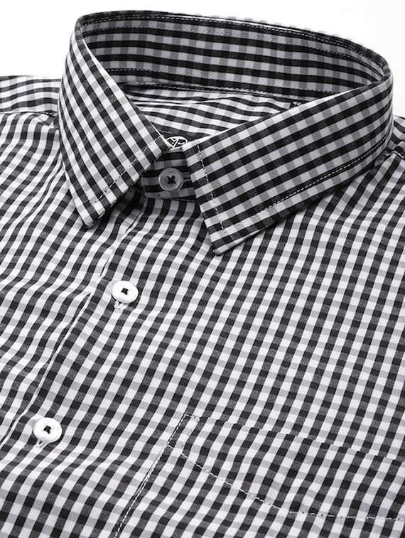 men checkered collared long sleeve shirt - 22039275 -  Standard Image - 4