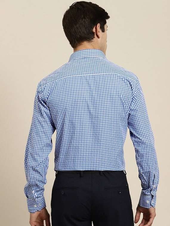 men checkered collared long sleeve shirt - 22039276 -  Standard Image - 1