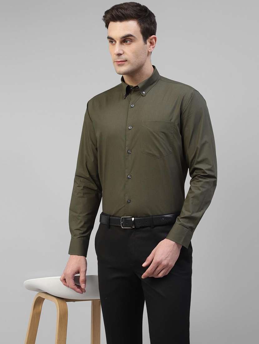 men solid collared long sleeve shirt - 22039283 -  Standard Image - 1