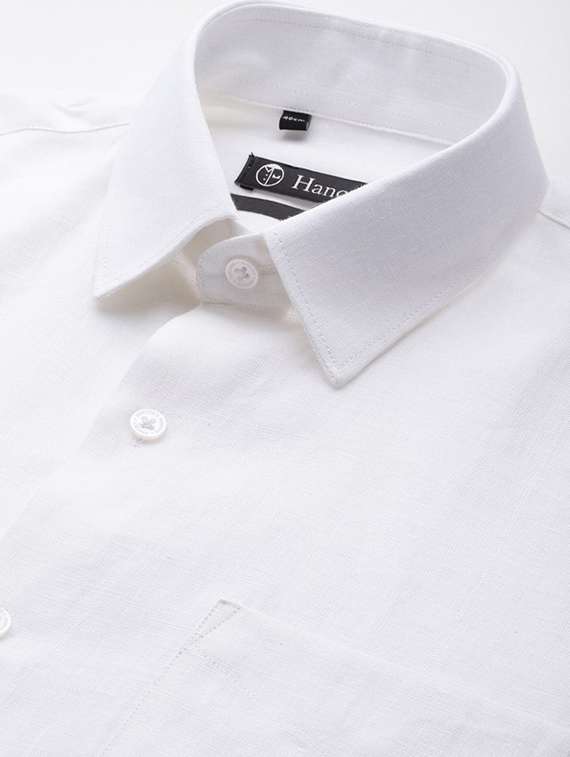 men solid collared short sleeve regular fit shirt - 22039286 -  Standard Image - 4